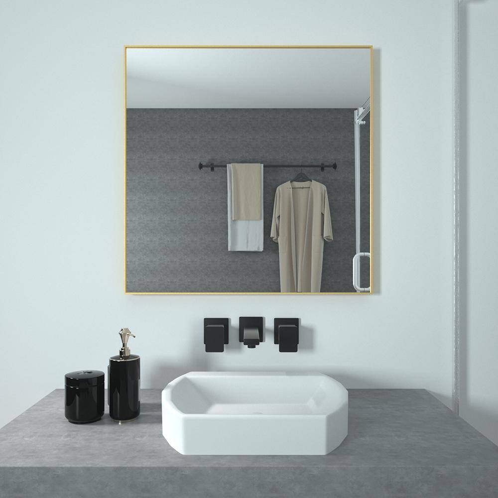 TaiMei 30 in. W. x 30 in. H Rectangular Framed Wall Bathroom Vanity ...