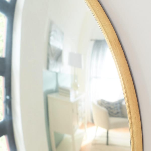 Round Convex Mirror In Gold, Convex Mirror For Home Decor
