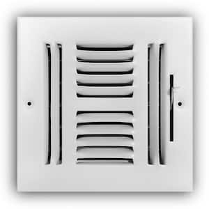 6 in. x 6 in. 4-Way Steel Wall/Ceiling Register in White