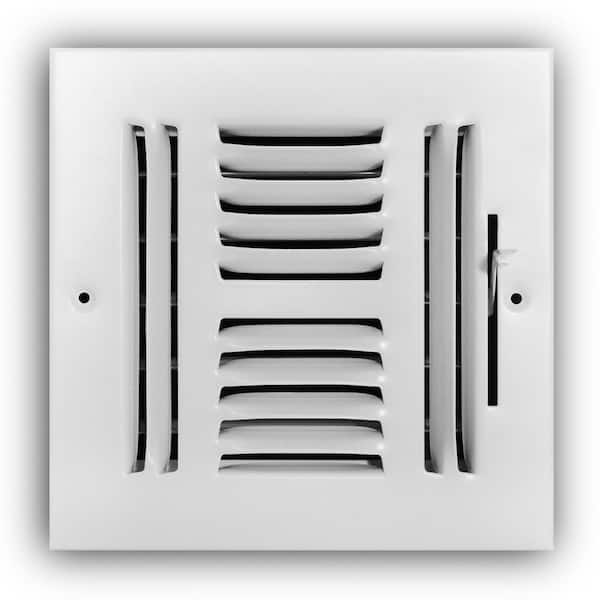 Everbilt 6 in. x 6 in. 4-Way Steel Wall/Ceiling Register in White