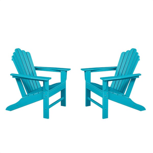 Sireck Blue Folding Plastic Adirondack Chair (1-Pack)