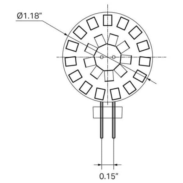 10-LED Side Mount Bi-Pin G4 X-Beam | 150 Lumens