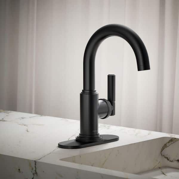 Torrington Single Handle Single Hole Bathroom Faucet in Matte Black
