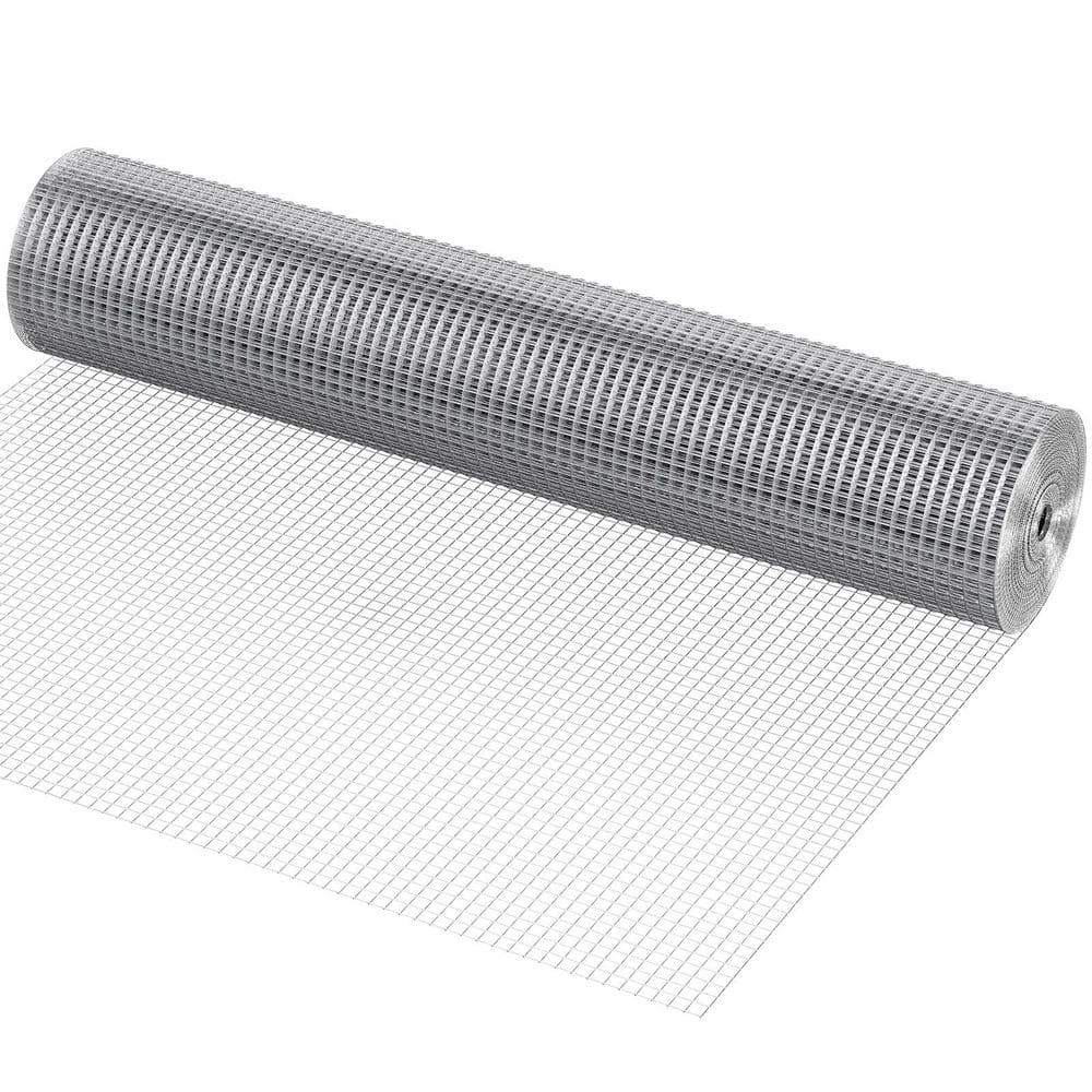 VEVOR Hardware Cloth 1/2 in. x 3 ft. x 50 ft. 19-Gauge Hardware Cloth Galvanized Wire Mesh Roll Chicken Wire Fencing Wire Mesh