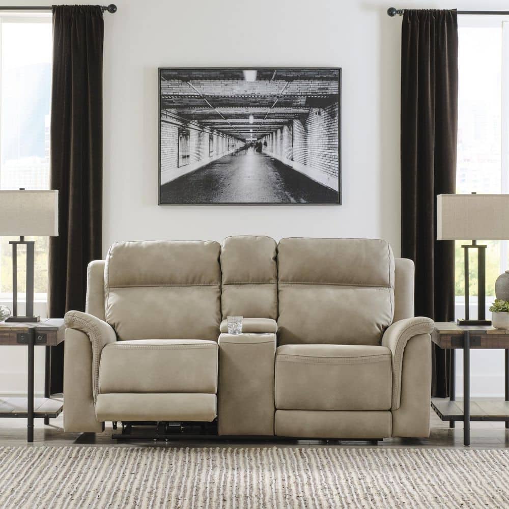 leonoah Temmpton Dual Power Leather Reclining Modular Loveseat | Ashley