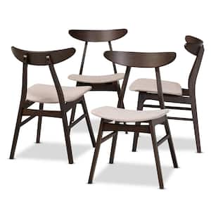 Britte Beige Upholstered Wood Dining Chairs (Set of 4)
