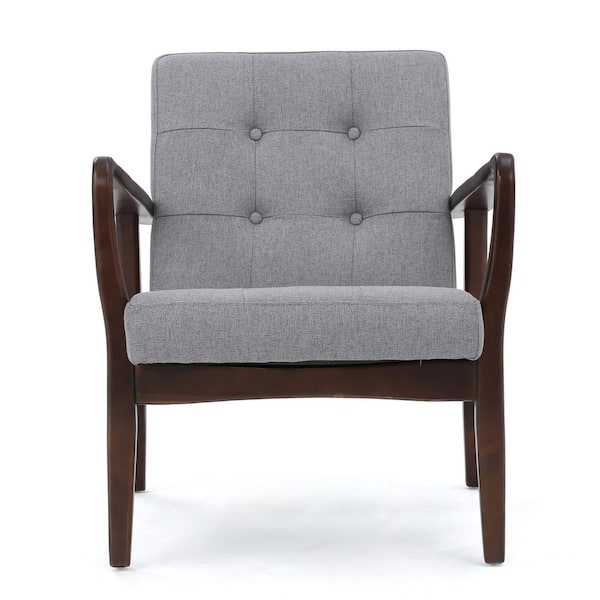 Noble House Brayden Grey Fabric Club Chair