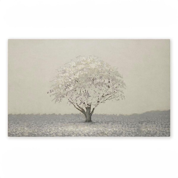Neutral Radiance Tree Beige 18 in. x 30 in. Polyester Non-Slip Outdoor Door Mat