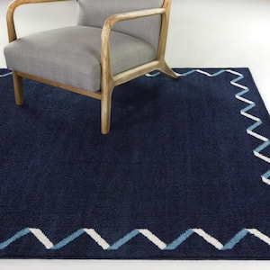 Tennant Navy 5 ft. x 7 ft. Border Area Rug