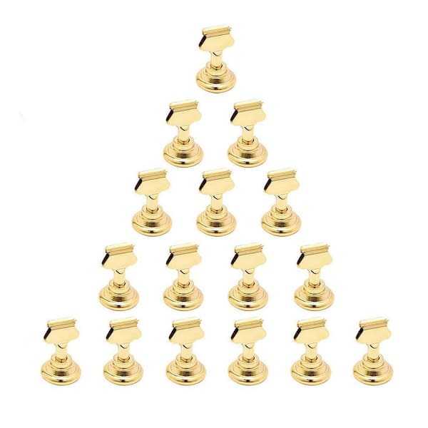 1 in. W x 1.7 in. H Stainless Steel Napkins, Table Card Holder for Weddings and Restaurants, Gold (16-Pack)