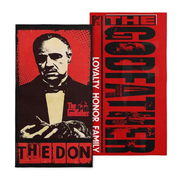THE NORTHWEST GROUP Godfather The Don Distressed Godf 2PK Cotton/Polyester Blend Graphic Beach Towel Set