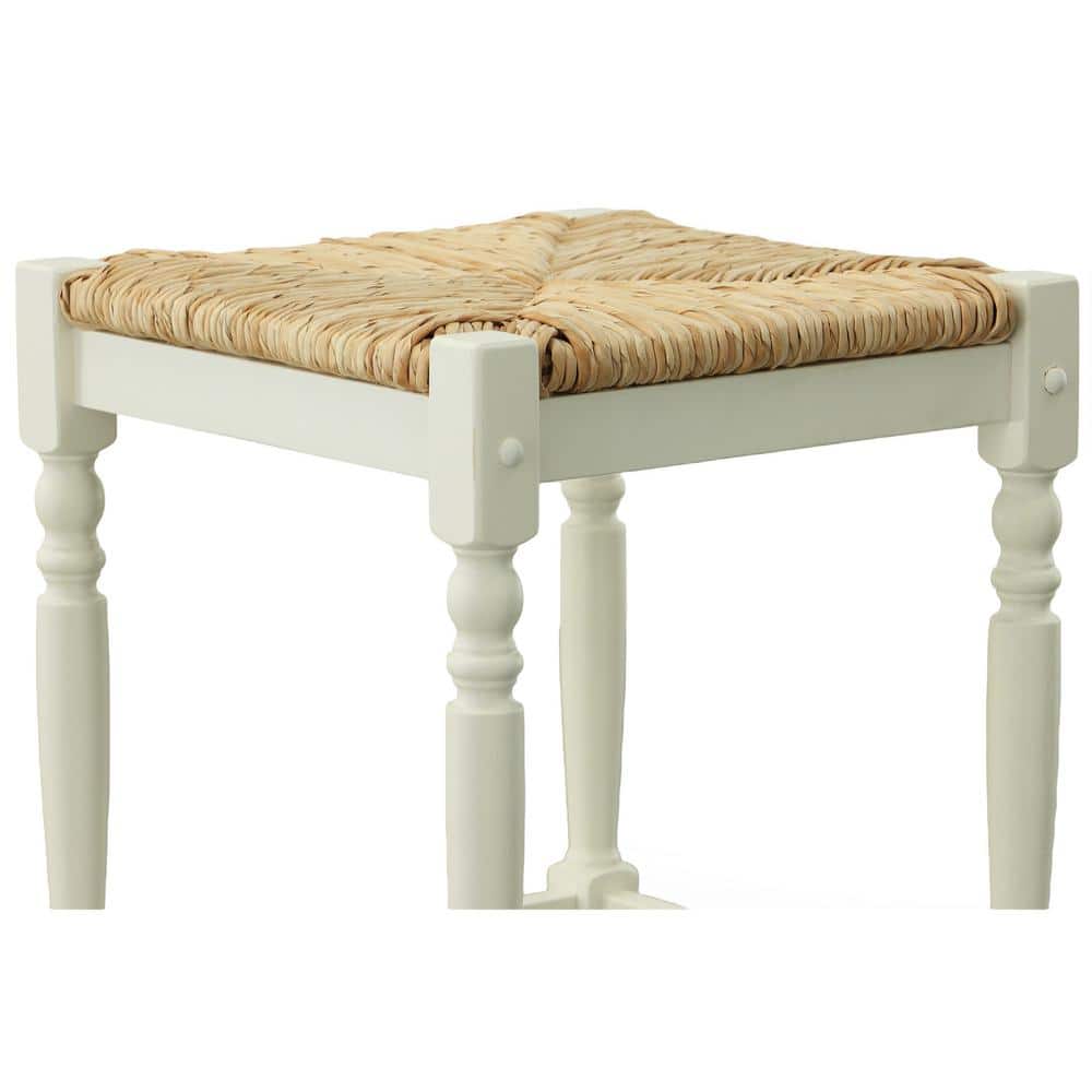 Covington Classic White Wood 29" Rustic Farmhouse Bar Stool