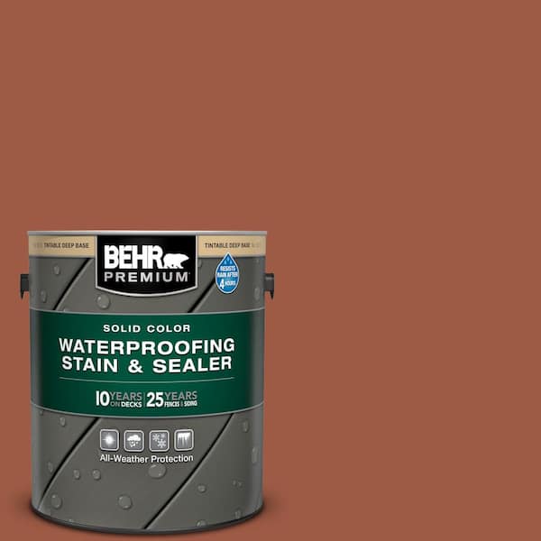 BEHR PREMIUM 1 gal. #PFC-15 Santa Fe Solid Color Waterproofing Exterior Wood Stain and Sealer