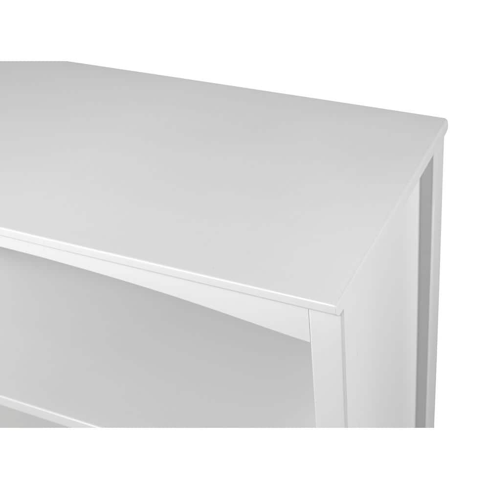 White Solid Pine Adjustable Shaker Style Bookcase, 48"