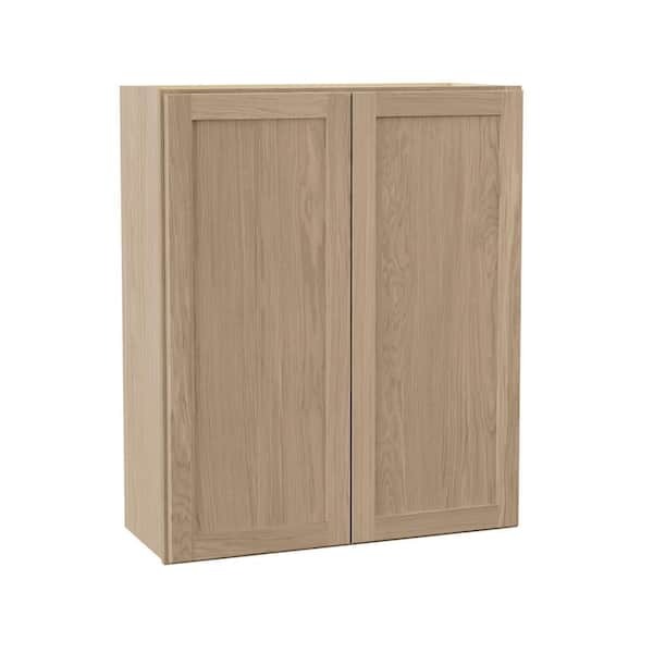 Sinclair 30 in. W x 12 in. D x 36 in. H Assembled Wall Cabinet in Shaker Light Oak