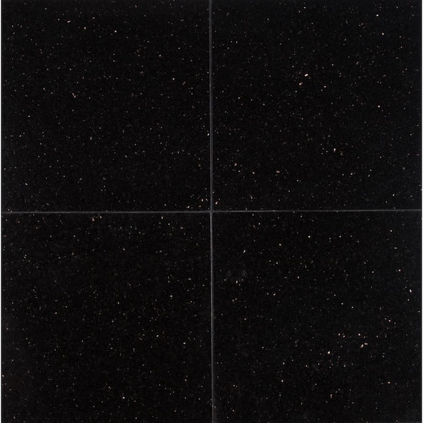 Msi Black Galaxy 12 In X, Polished Black Granite Floor Tiles