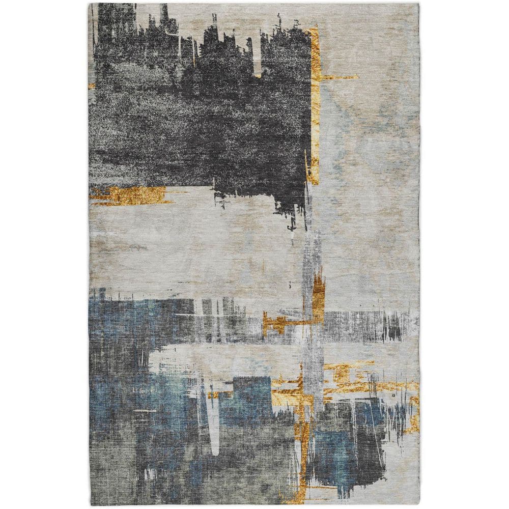 Dream Shag Premium Machine Washable Abstract ADS624 Charcoal 5 ft. x 7 ft. 6 in. Area Rug price history on PriceWatchPro