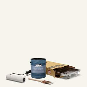 1 gal. #75 Polar Bear Extra Durable Satin Enamel Interior Paint and 5-Piece Wooster Set All-in-One Project Kit