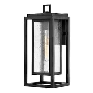 Republic 1-Light Black Hardwired Outdoor Wall Lantern Sconce