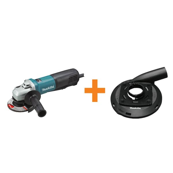 13 Amp 4-1/2 in. SJS High-Power Paddle Switch Angle Grinder/5 in. Dust Extracting Surface Grinding Shroud