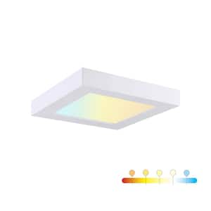 5.5 in. Square Color Selectable Integrated LED Flush Mount Downlight in white