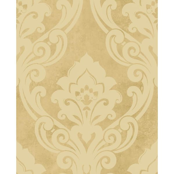 Seabrook Designs Vogue Damask Metallic Gold Paper Strippable Roll (Covers 56.05 sq. ft.)