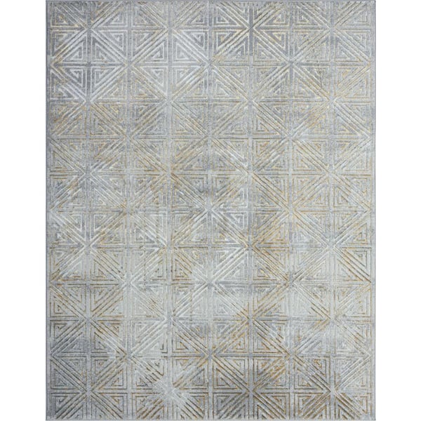 Tayse Rugs Grace Abstract Beige 5 ft. x 8 ft. Indoor Area Rug