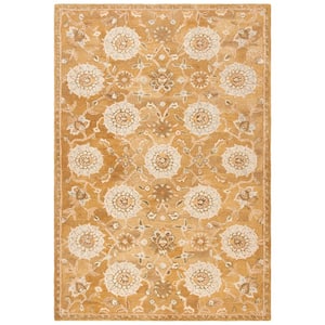 Anatolia Gold/Blue 5 ft. x 8 ft. Floral Area Rug