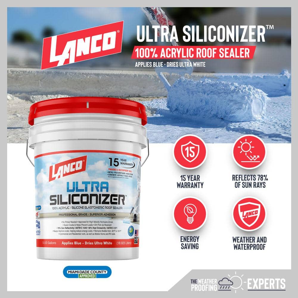 Ultra White 5-Gallon Acrylic Elastomeric Reflective Roof Sealer