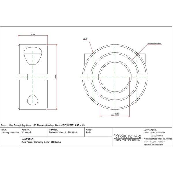 2 7/16 ID Stainless Split Clamp Collar SS G2SC-243-SS 2 7/16 ID Stainless Split Clamp Collar SS G2SC-243-SS