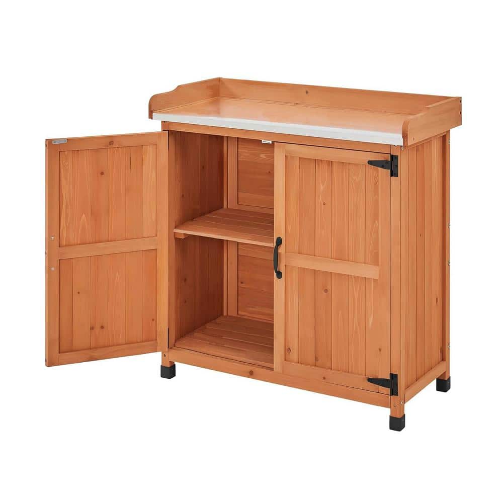 36 W x 37 H Garden Potting Bench Table - Outdoor Garden Patio Wooden S