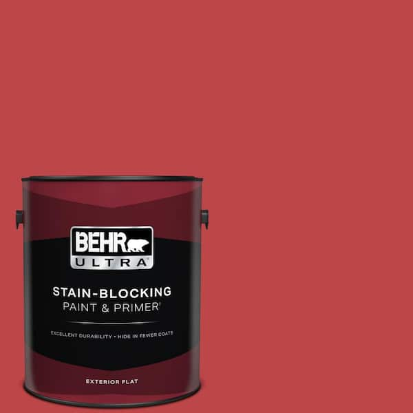 BEHR ULTRA 1 gal. Home Decorators Collection #HDC-FL13-1 Glowing Scarlet Flat Exterior Paint & Primer