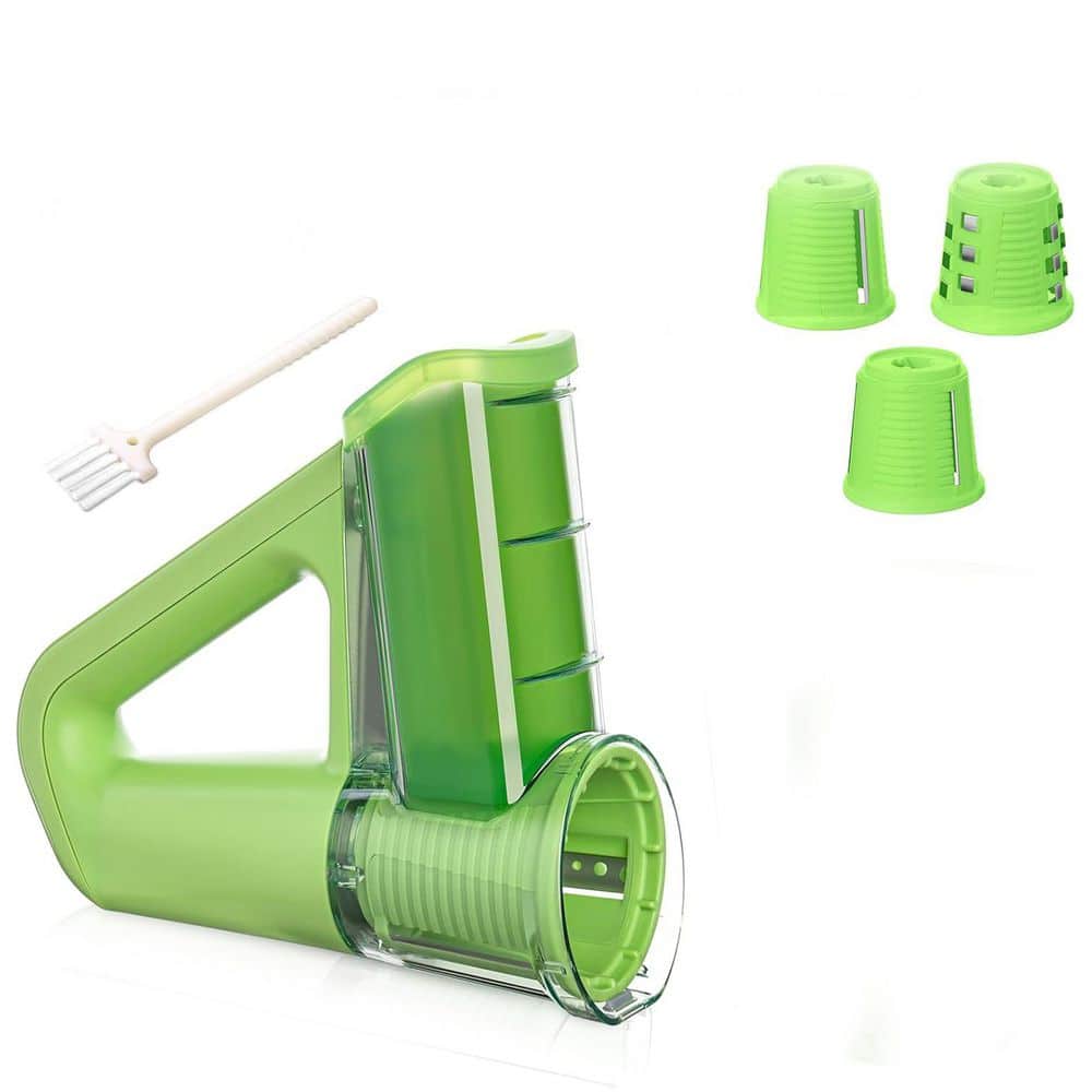 JFVKAF White Electric Rotary Cheese Grater with 3 Blades for Hard