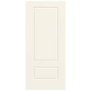 36 in. x 80 in. 2-Panel Euro Universal/Reversible White Steel Front Door Slab