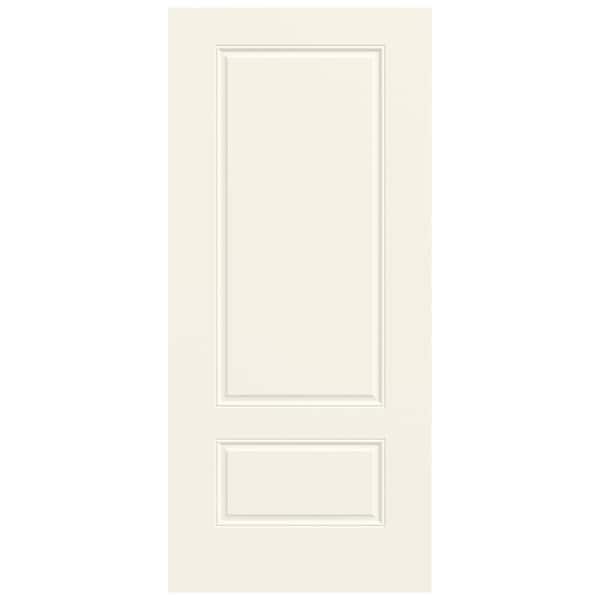 JELD-WEN 36 in. x 80 in. 2-Panel Euro Universal/Reversible White Steel Front Door Slab