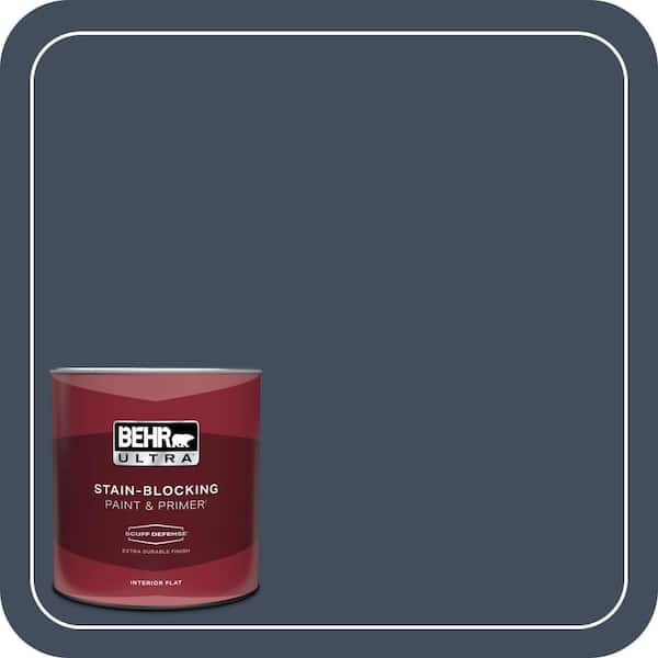 BEHR ULTRA 1 qt. #S520-7 Night Flight Extra Durable Flat Interior Paint & Primer