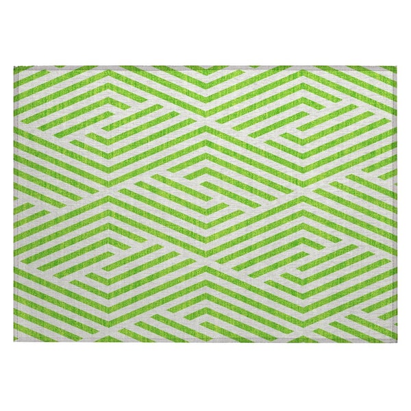 Addison Rugs Chantille ACN550 Lime 1 ft. 8 in. x 2 ft. 6 in. Machine Washable Indoor/Outdoor Geometric Area Rug