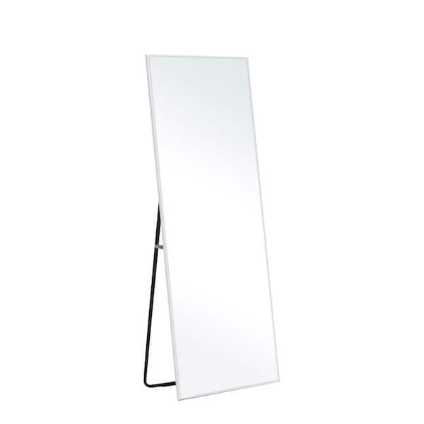 Dovelina 16 in. W x 55 in. H Modern Aluminum Alloy Framed White Full-Length Floor Mirror Standing Mirror