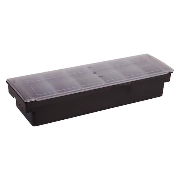 Winco Black Plastic Condiment Holder with 6 Compartment