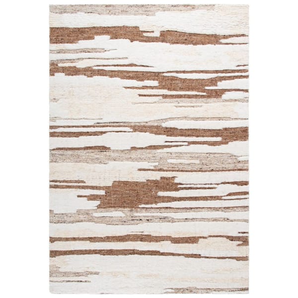 Tribeca 6 ft. x 9 ft. Ivory/Beige Striped Monochrome Area Rug