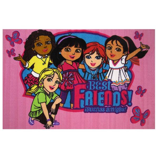 Fun Rugs Nickelodeon Dora Best Friends Pink 3 ft. 3 in. x 4 ft. 10 in. Area Rug