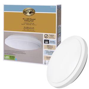 16 in. Bright White Round LED Flush Mount Ceiling Light Fixture 1640 Lumens 4000K 22-Watt Dimmable ENERGY STAR Rated