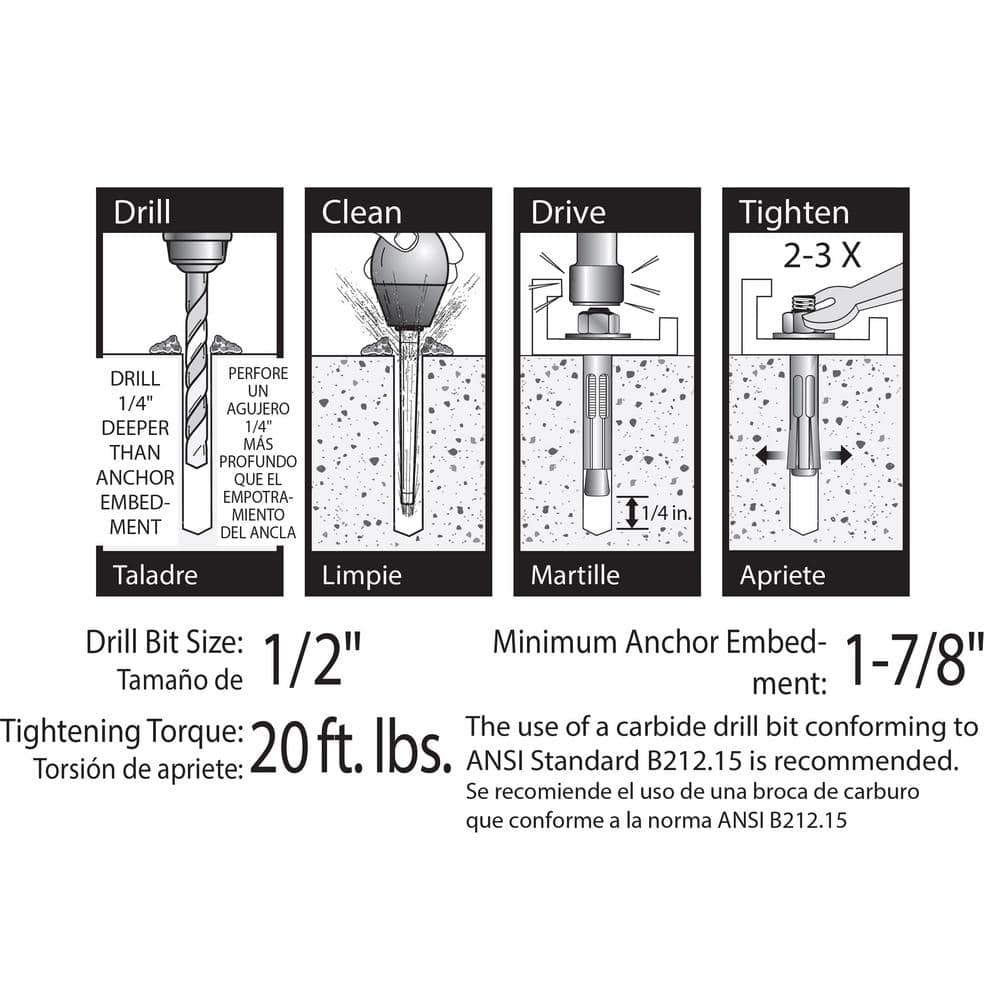Zinc-Plated 1/2" x 2-1/4" Sleeve Stud Bolt Anchor