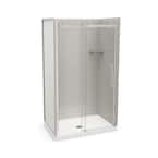 Utile Metro 32 in. x 48 in. x 83.5 in. Center Drain Alcove Shower Kit in Soft Grey with Chrome Shower Door