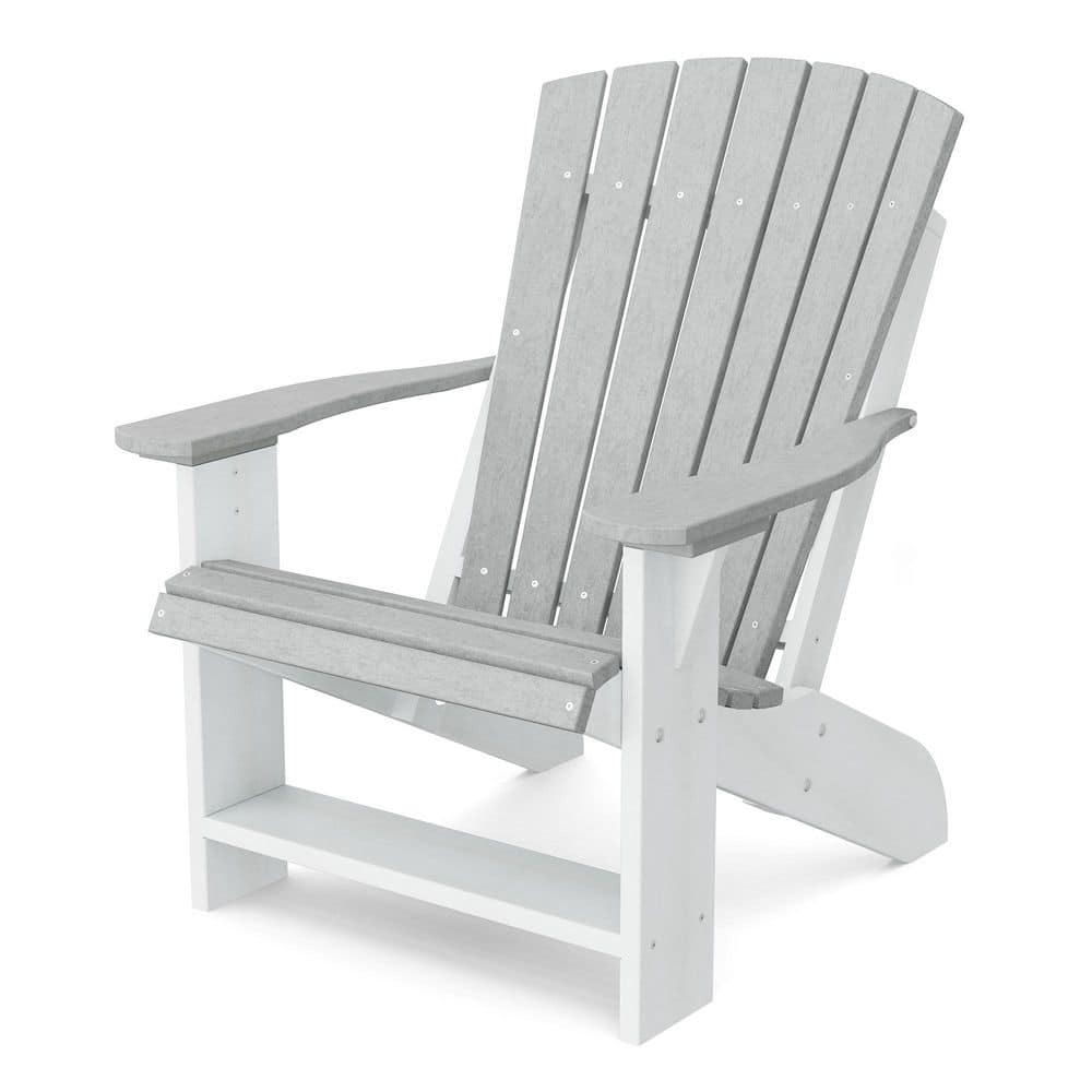 Heritage Light Gray and White Plastic Outdoor Adirondack Chair price history on PriceWatchPro