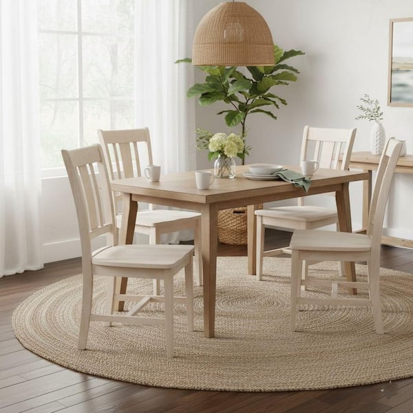 San Remo Unfinished Wood Slat Back Dining Chair (Set of 2)