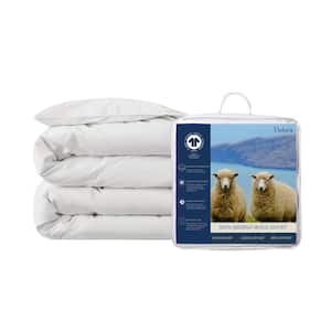 Certified Organic Cotton Cover 100% Pure Merino Wool Fill All Season Sateen Weave 300GSM Queen Comforter