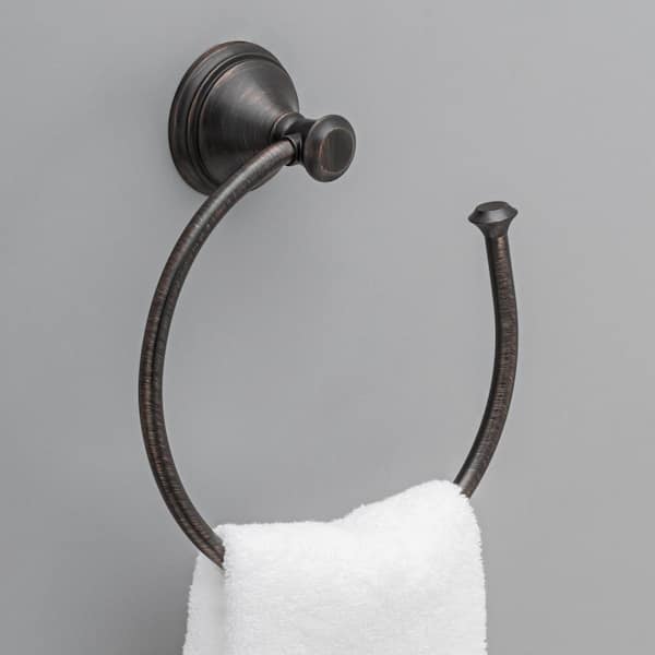 Cassidy Wall Mount Round Open Towel Ring Bath Hardware Accessory in Venetian Bronze