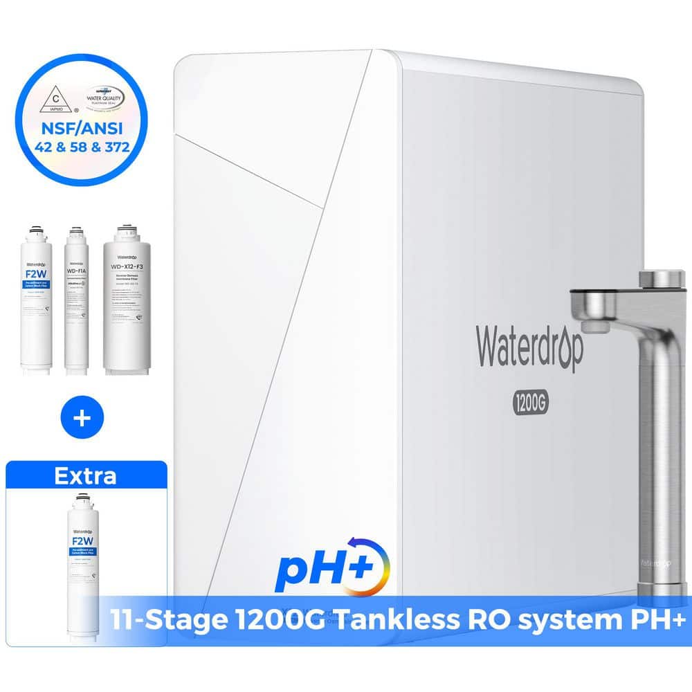 Waterdrop X12-PRO 1200 GPD Reverse Osmosis System, Alkaline NSF