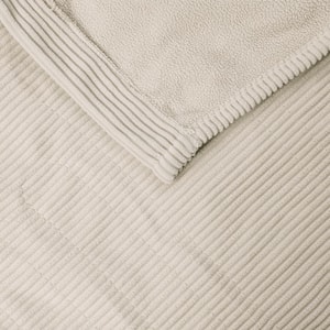 100 in. x 90 in. Electric Micro Fleece Beige King Heated Blanket